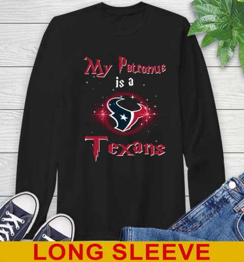 NFL Football Harry Potter My Patronus Is A Houston Texans Long Sleeve T-Shirt