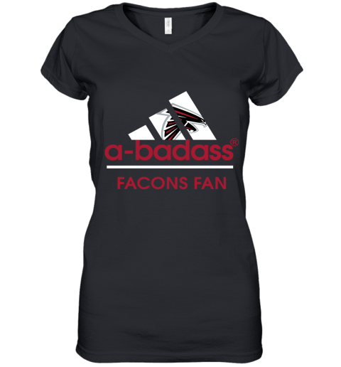 A Badass Atlanta Falcons Mashup Adidas NFL Women's V-Neck T-Shirt
