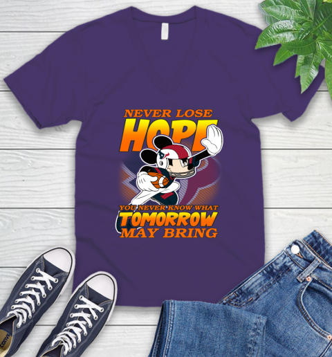 Houston Texans NFL Football Mickey Disney Never Lose Hope V-Neck T-Shirt 9