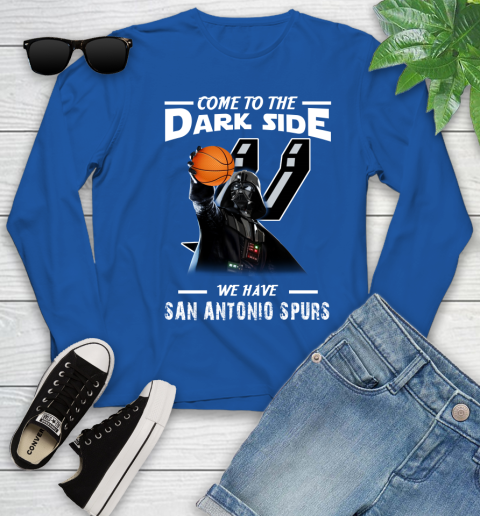 NBA Come To The Dark Side We Have San Antonio Spurs Star Wars Darth Vader Basketball Youth Long Sleeve 10