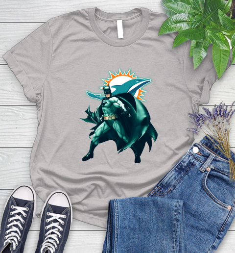 NFL Batman Football Sports Miami Dolphins Women's T-Shirt 10