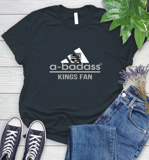 NHL A Badass Los Angeles Kings Fan Adidas Hockey Sports Women's T-Shirt 8