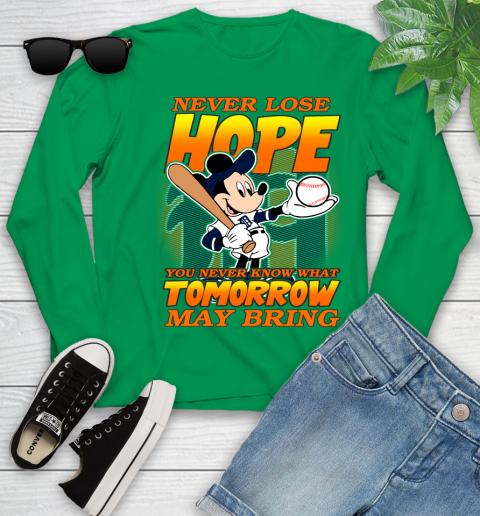 Detroit Tigers MLB Baseball Mickey Disney Never Lose Hope Youth Long Sleeve 7
