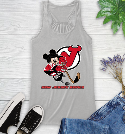 NHL New Jersey Devils Mickey Mouse Disney Hockey T Shirt Racerback Tank