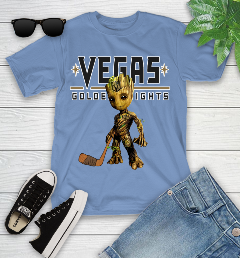 Vegas Golden Knights NHL Hockey Groot Marvel Guardians Of The Galaxy Youth T-Shirt 11