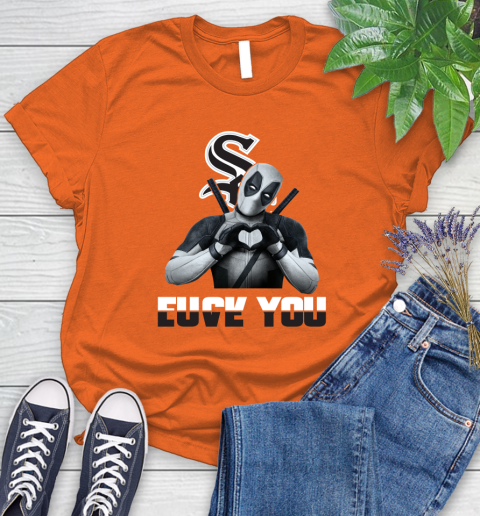 MLB Chicago White Sox Deadpool Love You Fuck You Baseball Sports Women's T-Shirt 3