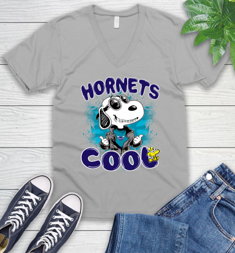 NBA Basketball Charlotte Hornets Cool Snoopy Shirt V-Neck T-Shirt 3