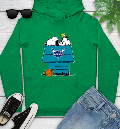 Charlotte Hornets NBA Basketball Snoopy Woodstock The Peanuts Movie Youth Hoodie 7