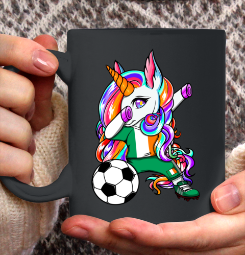 Dabbing Unicorn Ireland Soccer Fans Jersey Irish Football Ceramic Mug 11oz
