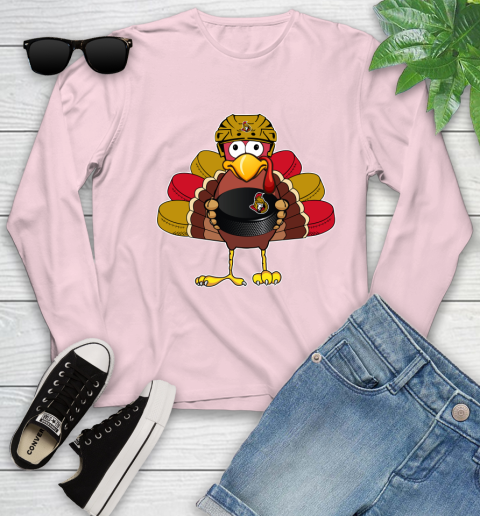 Ottawa Senators Turkey Thanksgiving Day Youth Long Sleeve 10