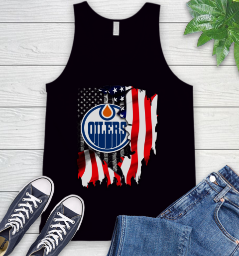 Edmonton Oilers NHL Hockey American Flag Tank Top