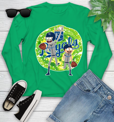 MLB Kansas City Royals Rick And Morty Baseball Sports Youth Long Sleeve 6