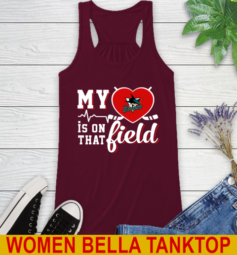 NHL My Heart Is On That Field Hockey Sports San Jose Sharks Racerback Tank 2