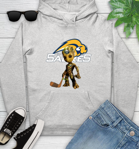 Buffalo Sabres NHL Hockey Groot Marvel Guardians Of The Galaxy Youth Hoodie