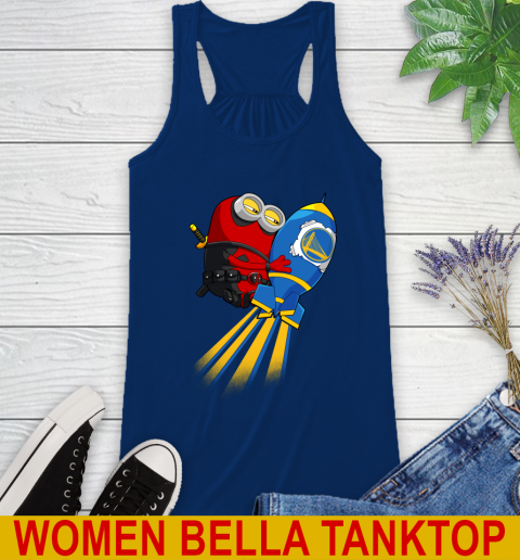 NBA Basketball Golden State Warriors Deadpool Minion Marvel Shirt Racerback Tank 7