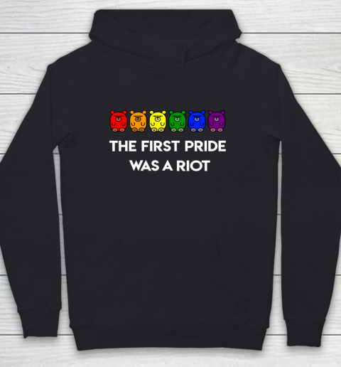 Rainbow Bears The First Pride Was A Riot LGBT Gay Youth Hoodie