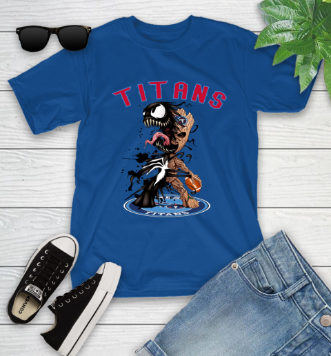 NFL Tennessee Titans Football Venom Groot Guardians Of The Galaxy Youth T-Shirt 9