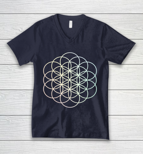 Traditie echtgenoot Momentum Coldplay Shirt Pastel Rainbow Flower Of Life V-Neck T-Shirt | Tee For Sports