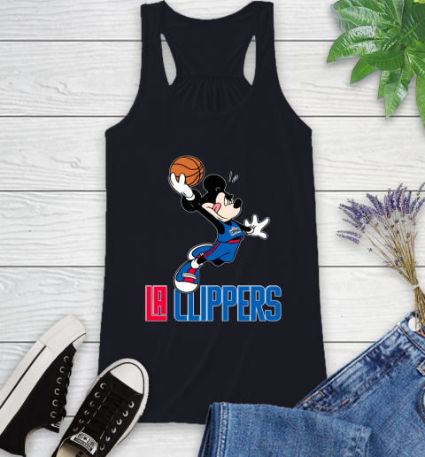 NBA Basketball LA Clippers Cheerful Mickey Mouse Shirt Racerback Tank 9