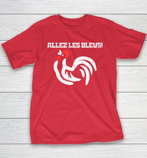 France Allez Les Bleus French Rooster Soccer Youth T Shirt Tee