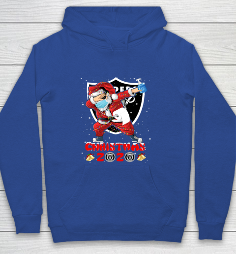 Oakland Raiders Funny Santa Claus Dabbing Christmas 2020 NFL Youth Hoodie 6