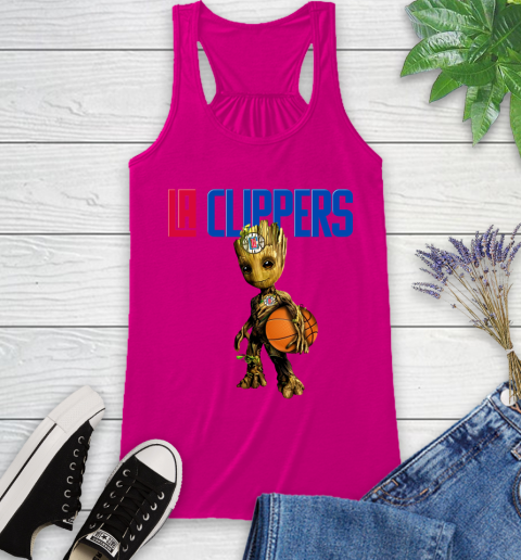 LA Clippers NBA Basketball Groot Marvel Guardians Of The Galaxy Racerback Tank 8