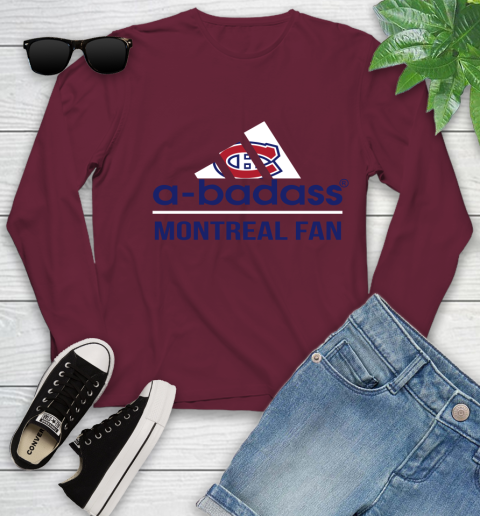 NHL A Badass Montreal Canadiens Fan Adidas Hockey Sports Youth Long Sleeve 6