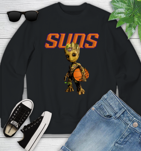 Phoenix Suns NBA Basketball Groot Marvel Guardians Of The Galaxy Youth Sweatshirt 2