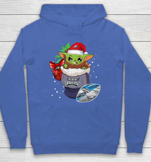 Philadelphia Eagles Christmas Baby Yoda Star Wars Funny Happy NFL Hoodie 9