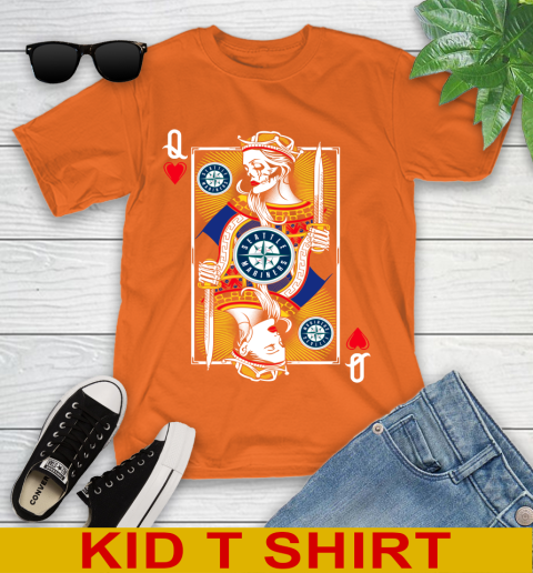 MLB Baseball Seattle Mariners The Queen Of Hearts Card Shirt Youth T-Shirt 8
