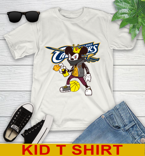 Cleveland Cavaliers NBA Basketball Mickey Peace Sign Sports Youth T-Shirt