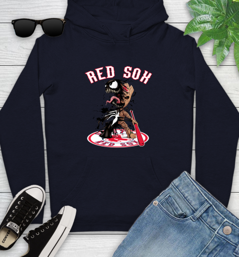 MLB Boston Red Sox Baseball Venom Groot Guardians Of The Galaxy Youth Hoodie 4
