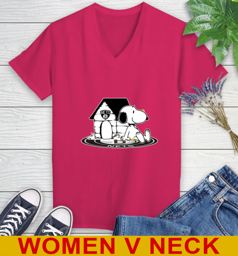 NBA Basketball Brooklyn Nets Snoopy The Peanuts Movie Shirt Women's V-Neck T-Shirt 10