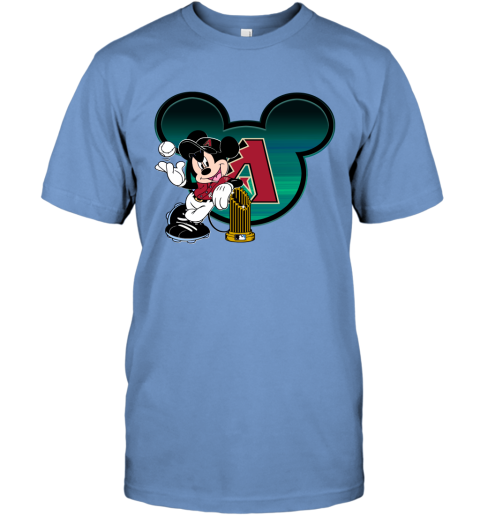 MLB Arizona Diamondbacks The Commissioner's Trophy Mickey Mouse Disney Baseball T Shirt Mu78UwTOXmy classic t shirt 2 95 151514 front carolina blue
