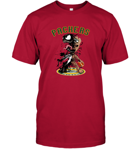 NFL Green Bay Packers Football Venom Groot Guardians Of The Galaxy n1LyuTqLLVz classic t shirt 2 95 151514 front red