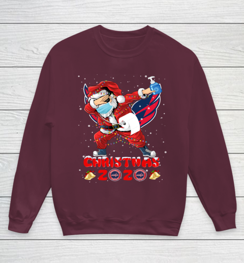 Washington Capitals Funny Santa Claus Dabbing Christmas 2020 NHL Youth Sweatshirt 4