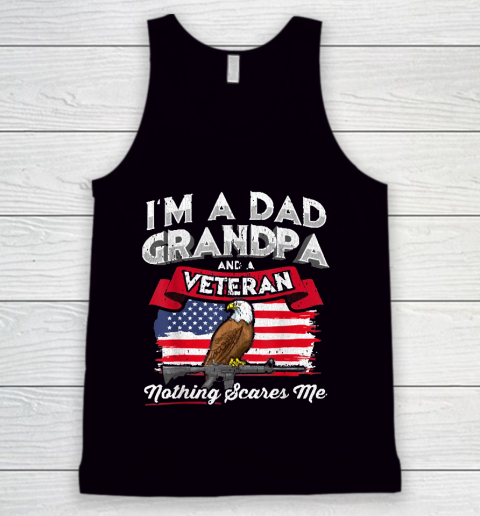 Grandpa Funny Gift Apparel  I'm A Dad Grandpa Veteran Father's Day Gift Tank Top