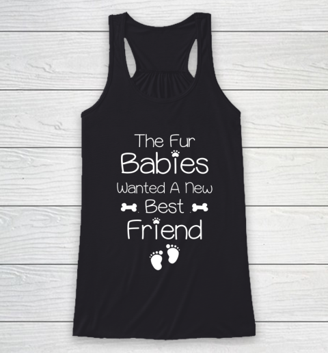 Dog Mom Shirt Pregnancy Announcement Dog or Cat Fur babies Mom Racerback Tank