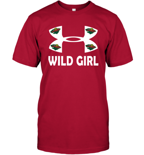 NHL Minnesota Wild Girl Under Armour Hockey Sports PxqwY703s3I classic t shirt 2 95 151514 front red