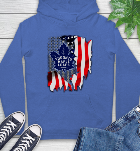 Toronto Maple Leafs NHL Hockey American Flag Hoodie 9