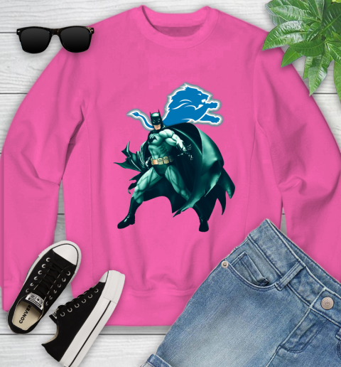 NFL Batman Football Sports Detroit Lions Youth Sweatshirt 7