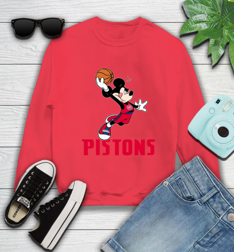 NBA Basketball Detroit Pistons Cheerful Mickey Mouse Shirt Sweatshirt 10