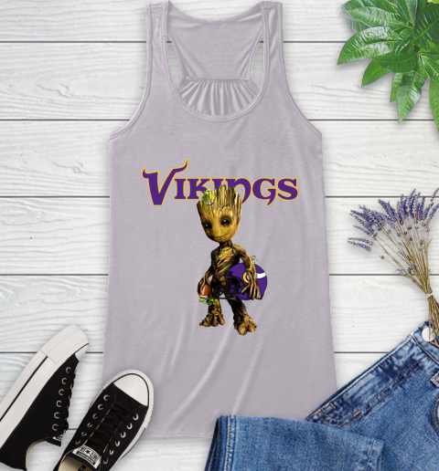 Minnesota Vikings NFL Football Groot Marvel Guardians Of The Galaxy Racerback Tank 5