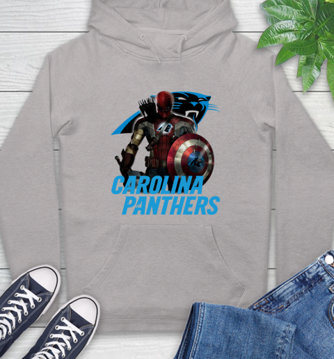 NFL Captain America Thor Spider Man Hawkeye Avengers Endgame Football Carolina Panthers Hoodie 12