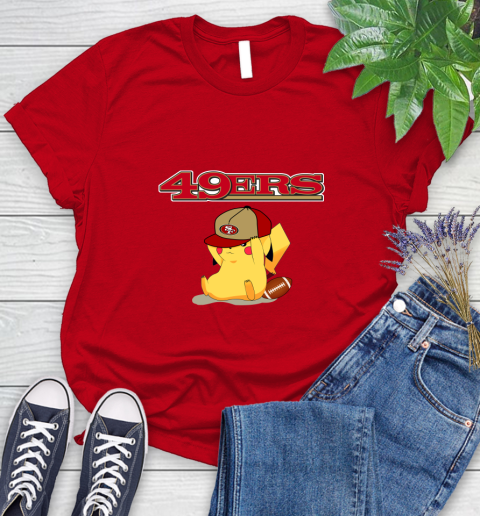 NFL Pikachu Football San Francisco 49ers Women's T-Shirt 9