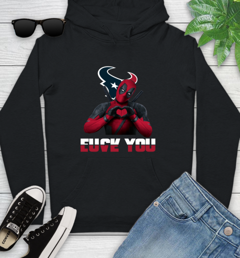 NHL Houston Texans Deadpool Love You Fuck You Football Sports Youth Hoodie