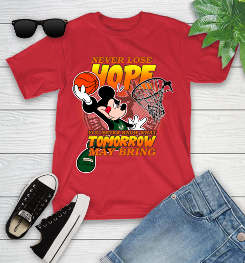 Milwaukee Bucks NBA Basketball Mickey Disney Never Lose Hope Youth T-Shirt 13