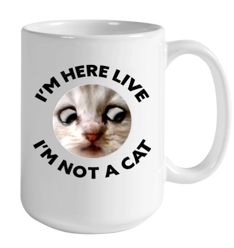 I m Here Live I m Not a Cat Zoom Cat Meme Humor Gifts Color Changing Mug 15oz 2