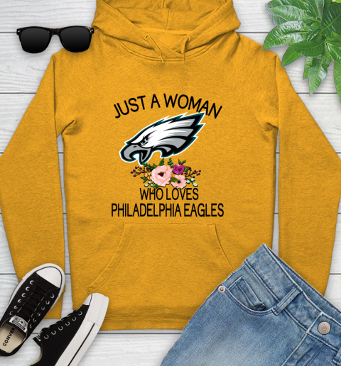 NFL Just A Woman Who Loves Philadelphia Eagles Football Sports Youth Hoodie 2