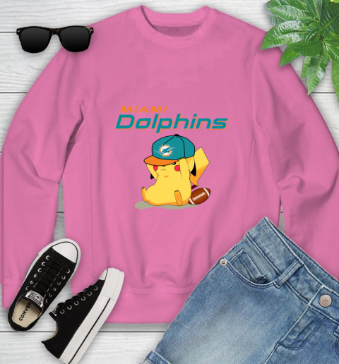 NFL Pikachu Football Sports Miami Dolphins Youth Sweatshirt 7